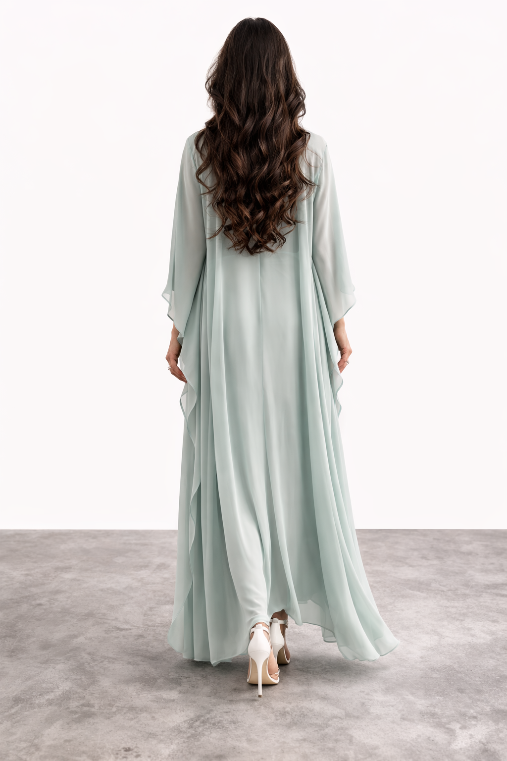 Mint Green Chiffon Abaya